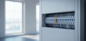 Ett foto som visar hur dynamisk lastbalansering förhindrar överbelastning av en huvudsäkring vid elbilsladdning.